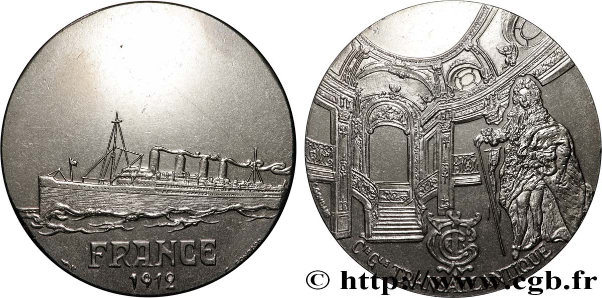 QUINTA REPUBBLICA FRANCESE Médaille, Paquebot France q.SPL