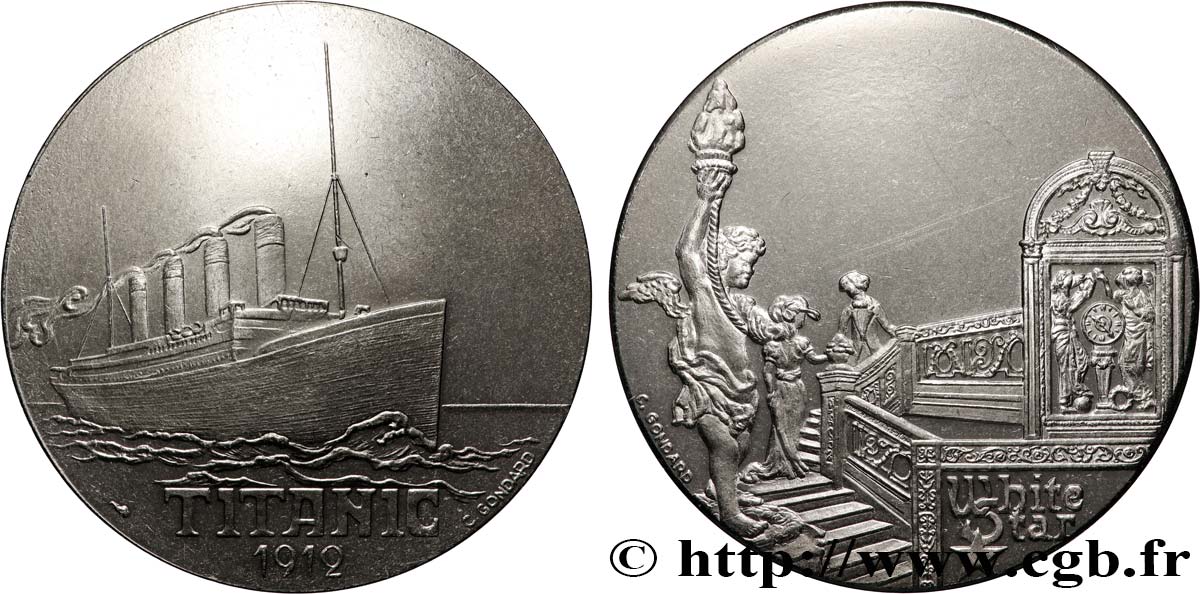 MER ET MARINE : PAQUEBOTS, NAVIRES, BATEAUX Médaille, Paquebot Titanic TTB+