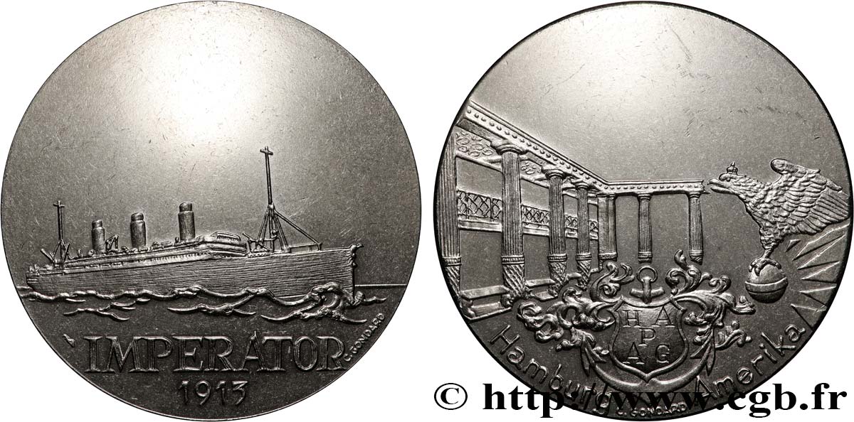 SEA AND NAVY : SHIPS AND BOATS Médaille, Paquebot Imperator q.SPL
