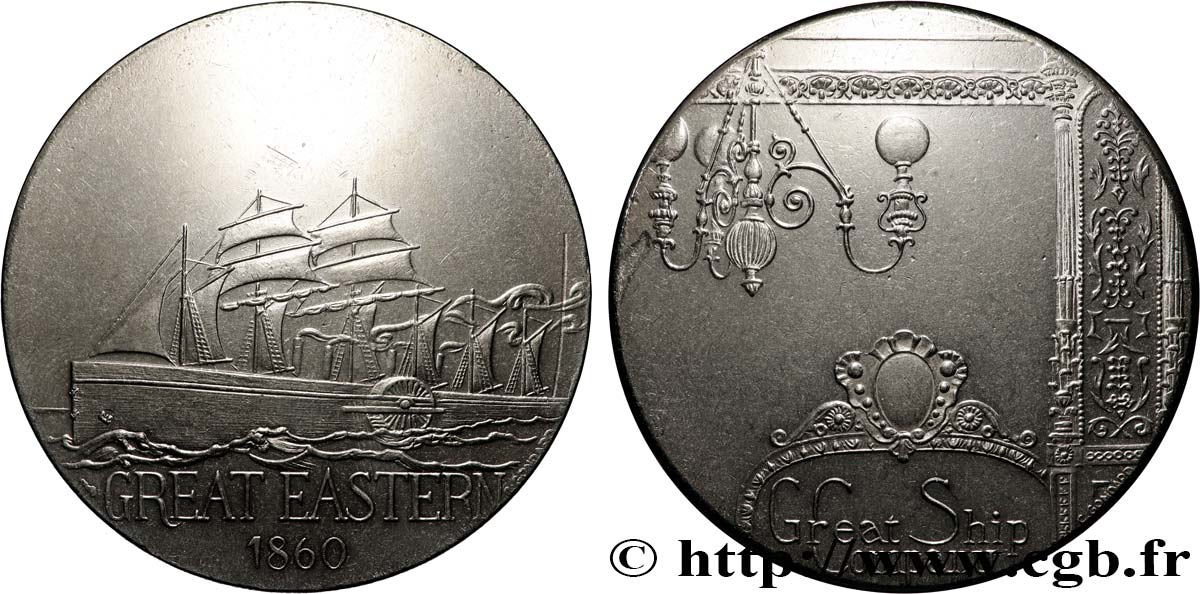 CINQUIÈME RÉPUBLIQUE Médaille, Navire le Great Eastern TTB+