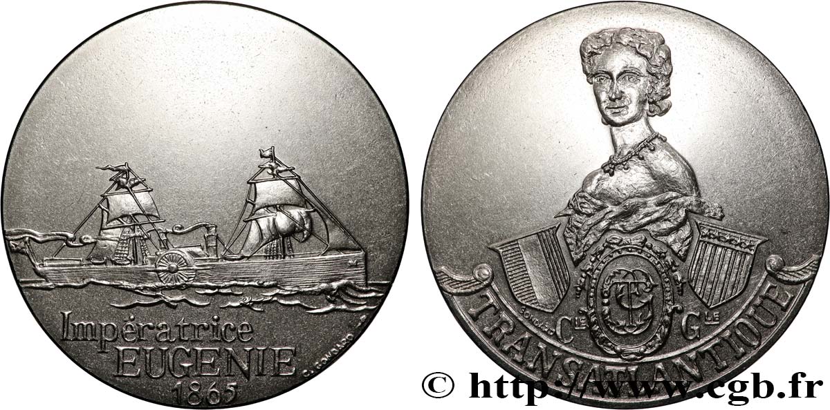 CINQUIÈME RÉPUBLIQUE Médaille, Paquebot Impératrice Eugénie TTB+