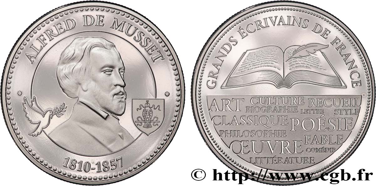 LITTÉRATURE : ÉCRIVAINS/ÉCRIVAINES - POÈTES Médaille, Alfred de Musset SPL