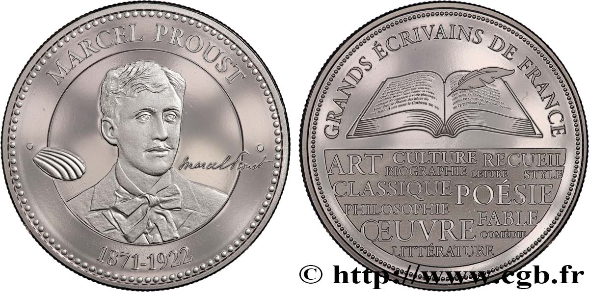 LITTÉRATURE : ÉCRIVAINS/ÉCRIVAINES - POÈTES Médaille, Marcel Proust SPL