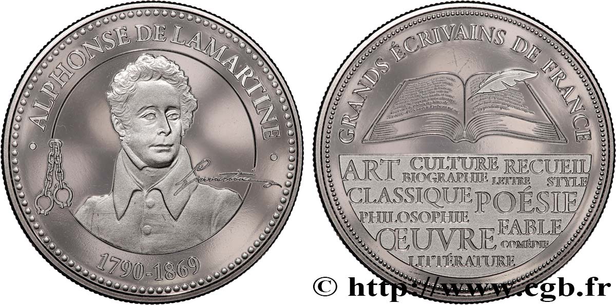 LITTÉRATURE : ÉCRIVAINS/ÉCRIVAINES - POÈTES Médaille, Alphonse de Lamartine SPL