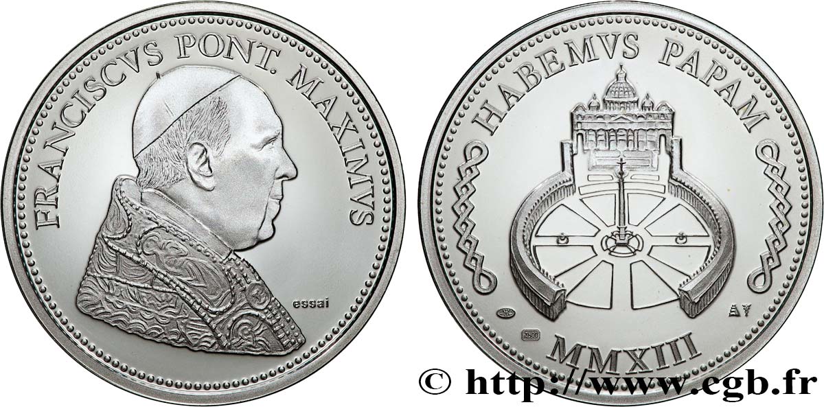 VATIKANSTAAT UND KIRCHENSTAAT Médaille, François, Essai, Habemus papam fST