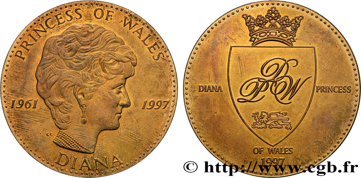 CINQUIÈME RÉPUBLIQUE Médaille, Princess Diana of Wales TTB+