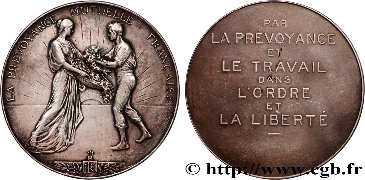 INSURANCES Médaille, Prévoyance mutuelle française XF
