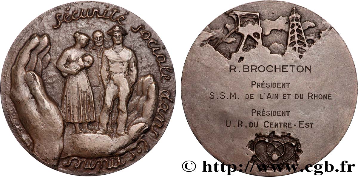 LES ASSURANCES Médaille de récompense, Sécurité sociale dans les mines VZ