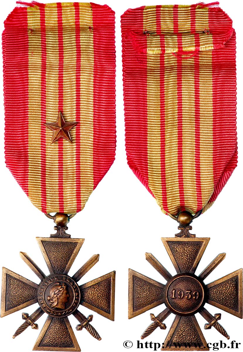 ETAT FRANÇAIS Croix de guerre, 1939, dite “de Giraud” fVZ