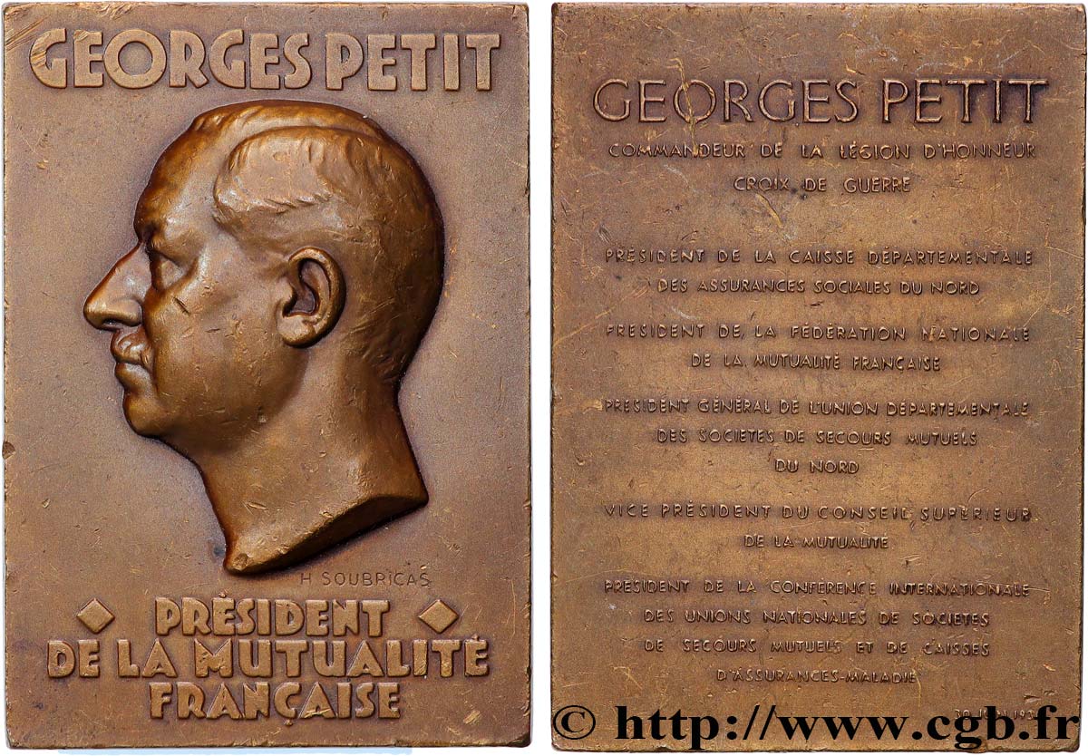 III REPUBLIC Plaquette, Georges Petit XF
