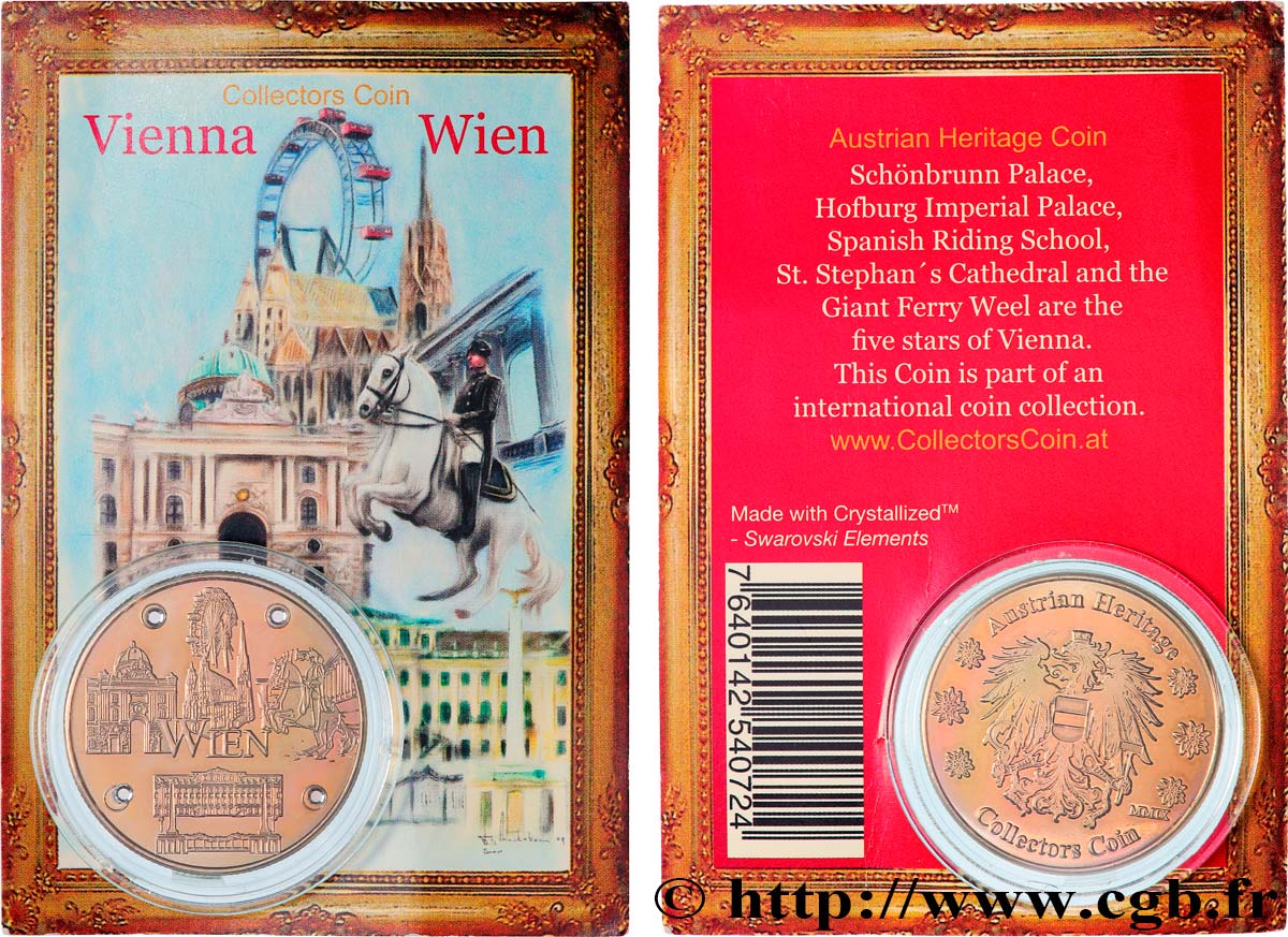 TOURISTIC MEDALS Médaille touristique, Vienne, Collection coin SPL