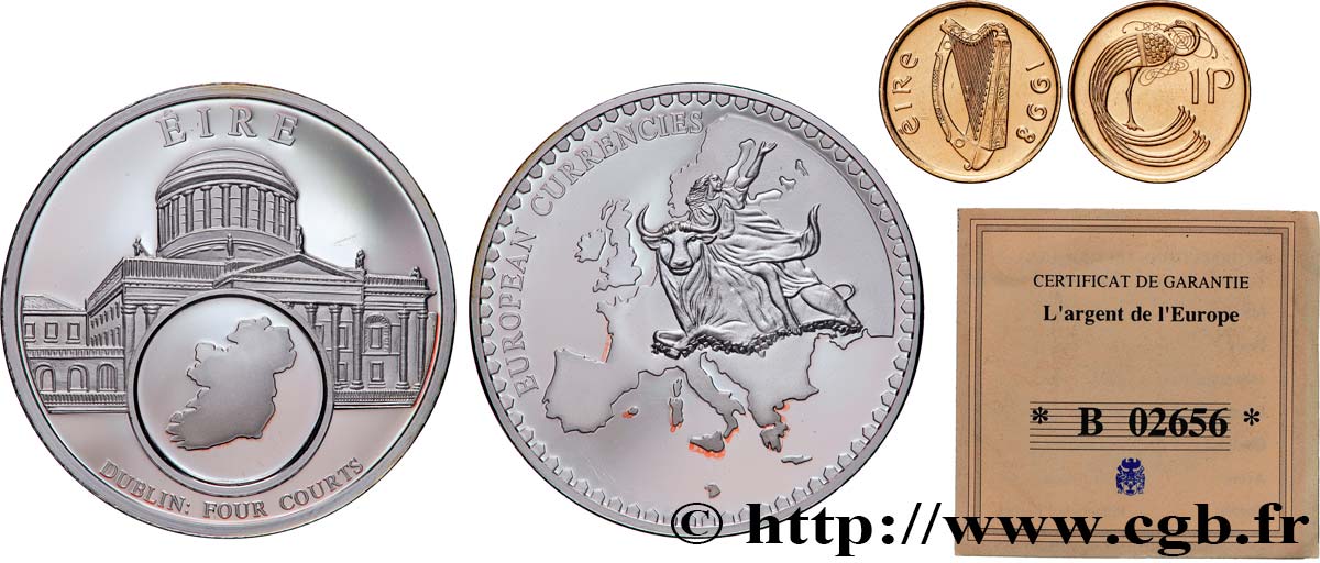 EUROPA Médaille, European Currencies, Irlande EBC