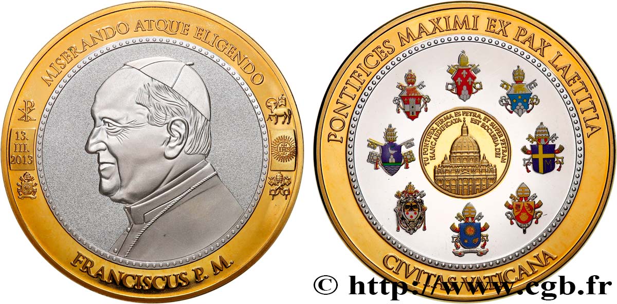 VATICAN AND PAPAL STATES Médaille, Le pape François AU