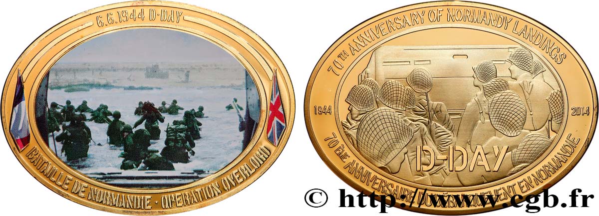 QUINTA REPUBLICA FRANCESA Médaille, 70e anniversaire du Débarquement en Normandie SC