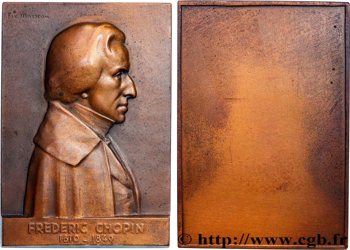 ARTISTS : ENGRAVORS, PAINTERS, SCULPTORS Plaquette, Frédéric Chopin AU