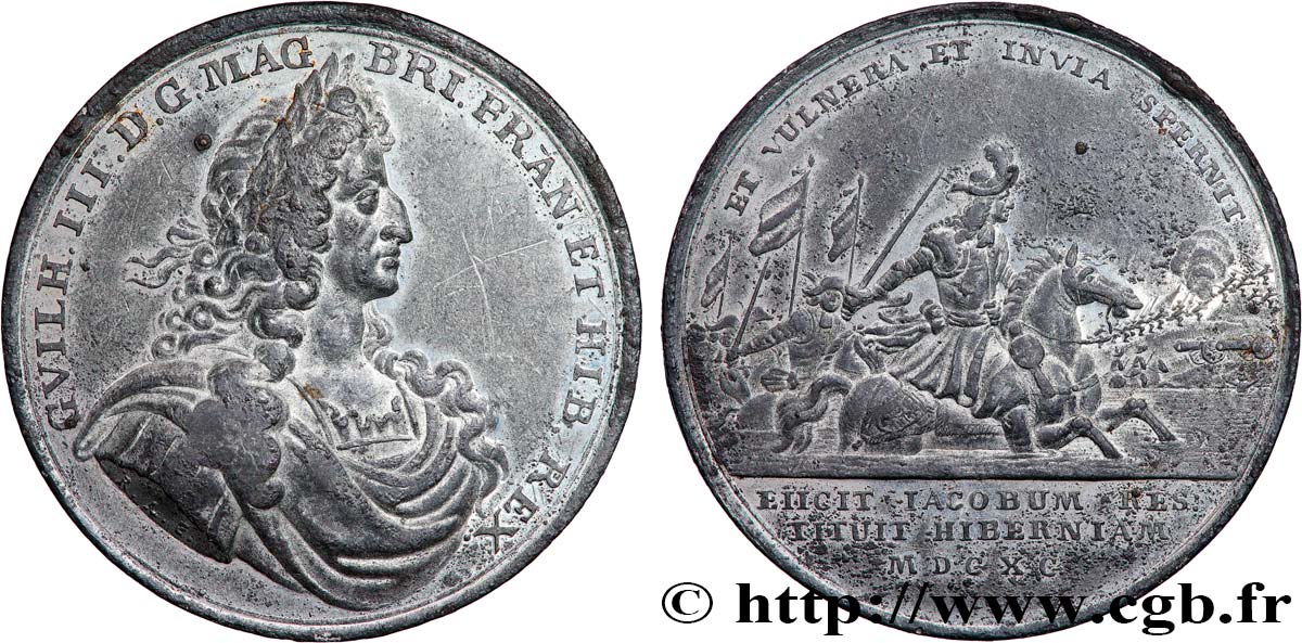 INGHILTERRA - GUGLIELMO III Médaille, Bataille de Boyne BB