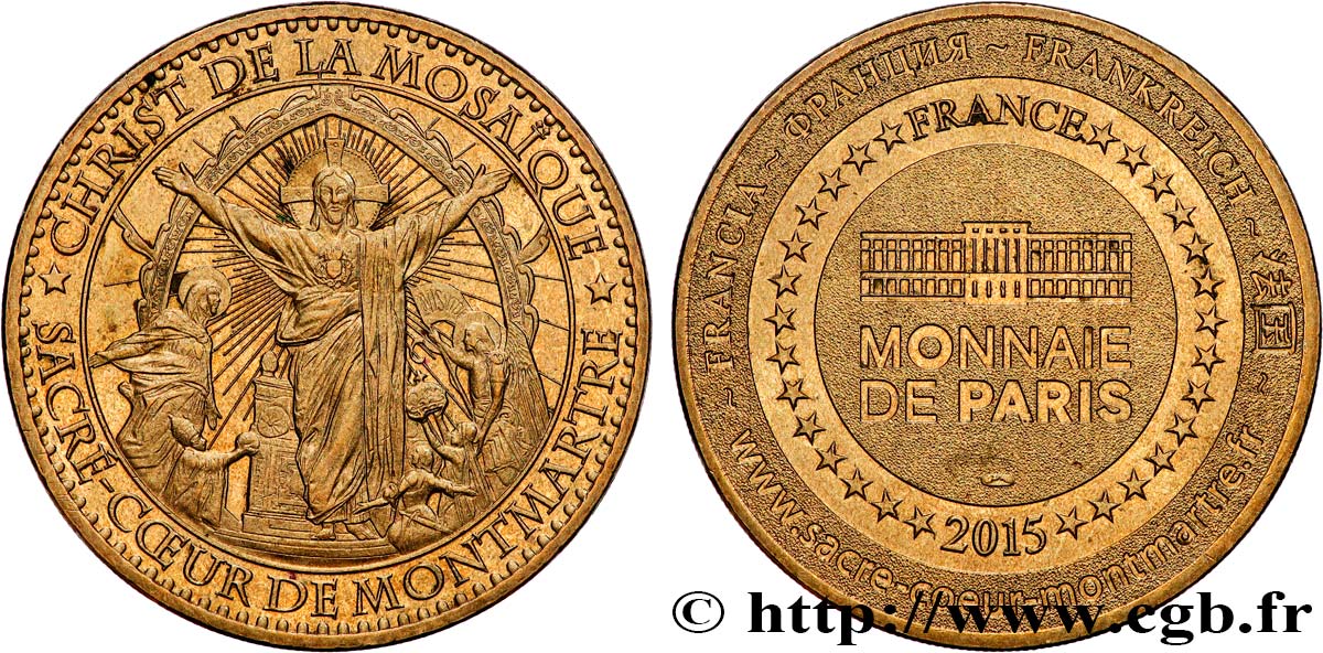 MÉDAILLES TOURISTIQUES Médaille touristique, Christ de la mosaïque du Sacré Coeur, Montmartre, Paris SUP