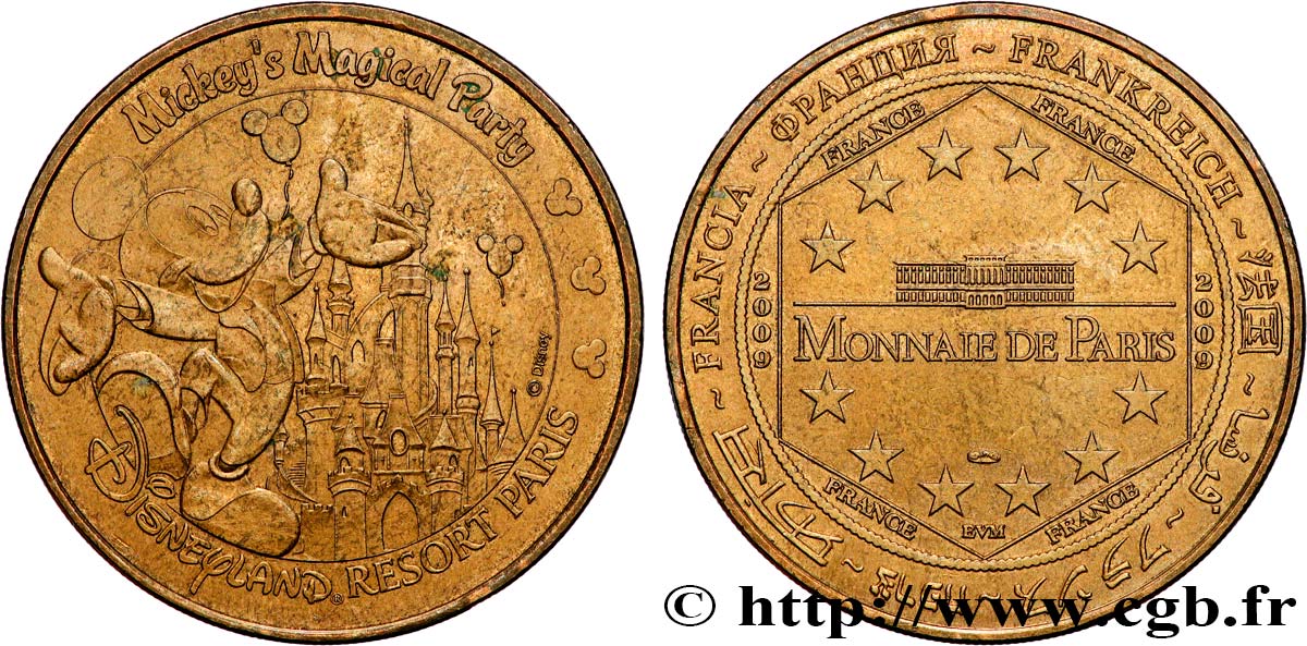 TOURISTIC MEDALS Médaille touristique, Disneyland, Paris MBC+