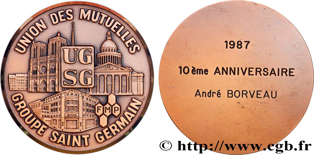 ASSURANCES Médaille, 10e anniversaire de l’Union des mutuels, Groupe Saint Germain SUP