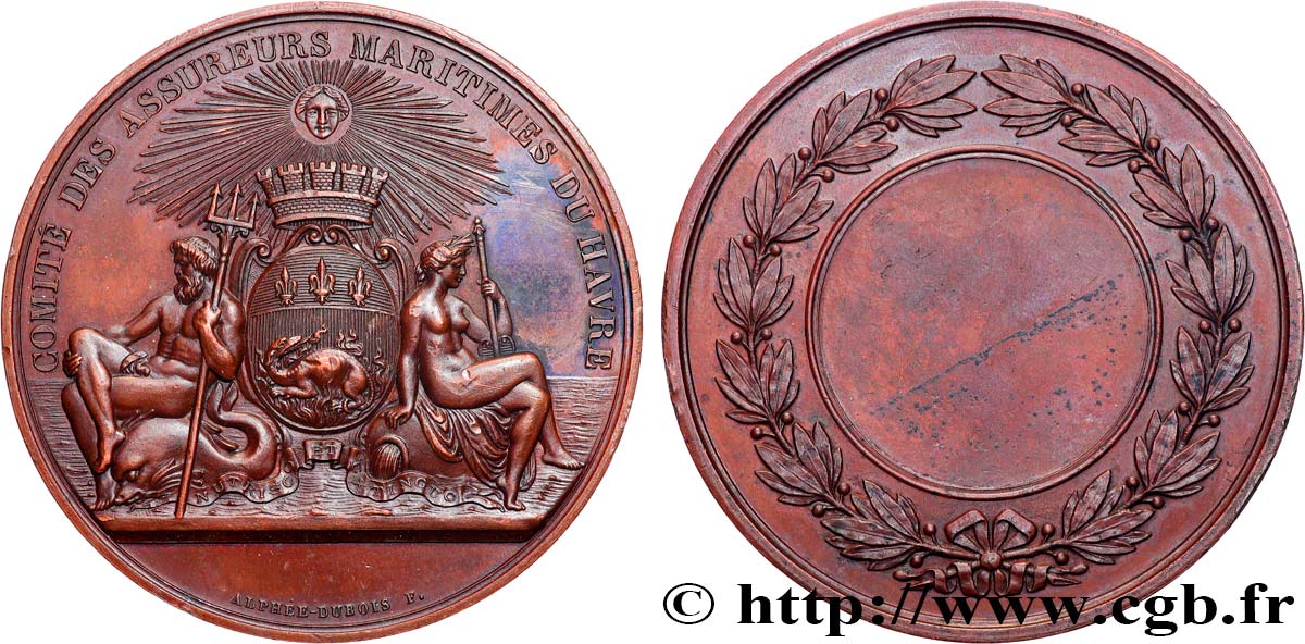 TERZA REPUBBLICA FRANCESE Médaille, Comité des assureurs maritimes du Havre q.SPL