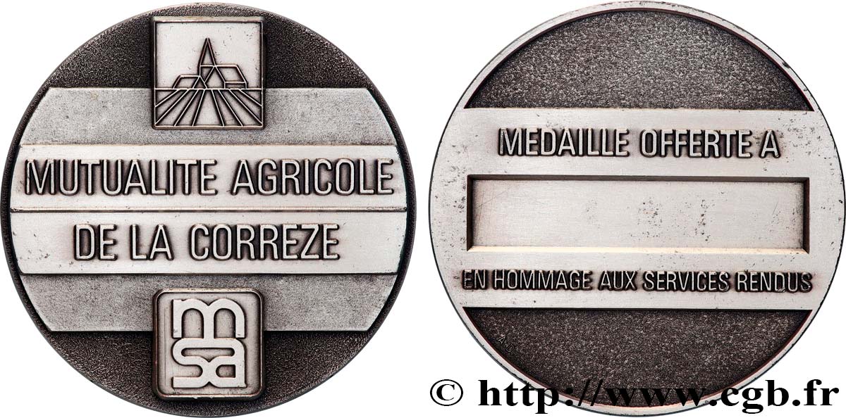 LES ASSURANCES Médaille, Mutualité agricole de la Corrèze fVZ