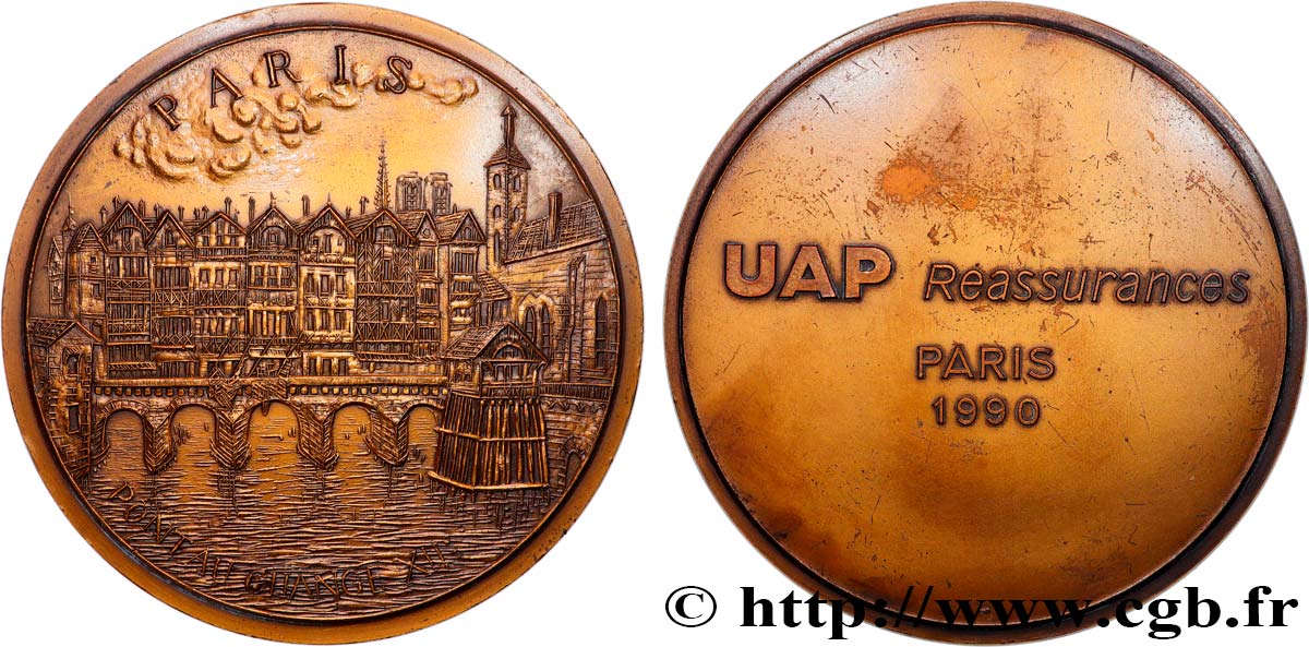 ASSURANCES Médaille, UAP réassurances, Pont au change TTB+