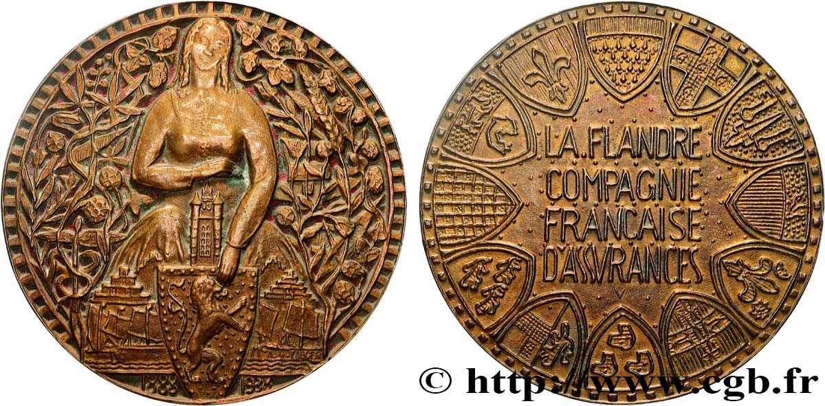 INSURANCES Médaille, La Flandre, Compagnie d’assurances AU
