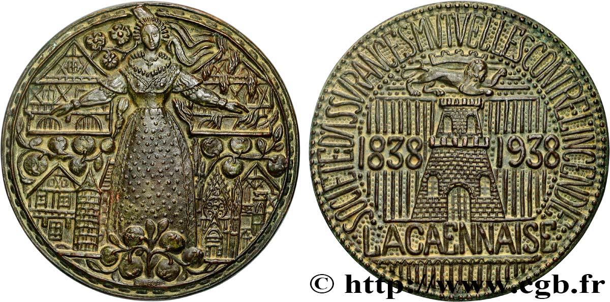 III REPUBLIC Médaille, Centenaire de La Caennaise AU
