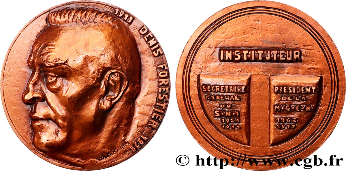 QUINTA REPUBLICA FRANCESA Médaille, Denis Forestier EBC