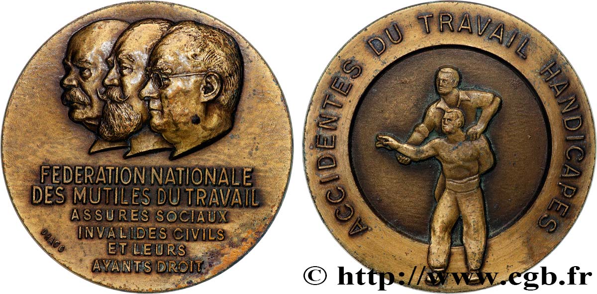 ASSURANCES Médaille, Fédération nationale des mutilés du travail TTB