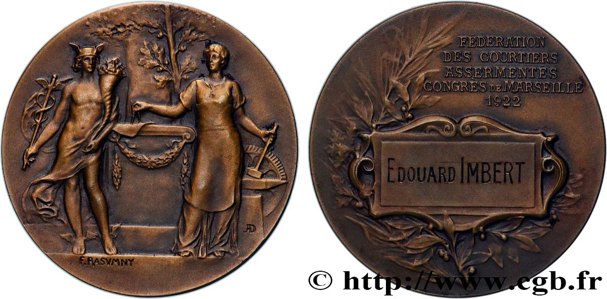 INSURANCES Médaille, Fédération des courtiers assermentés, Congrès AU