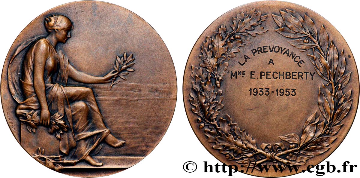 CUARTA REPUBLICA FRANCESA Médaille, La Prévoyance MBC+