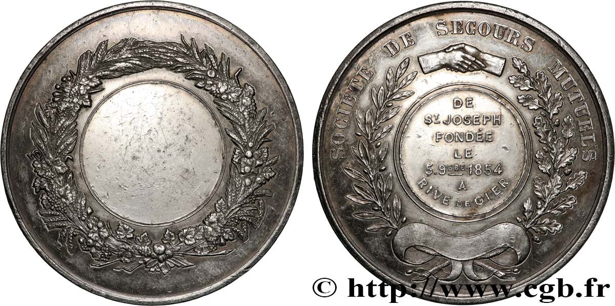 SECOND EMPIRE Médaille, Société de secours mutuels de Saint Joseph XF