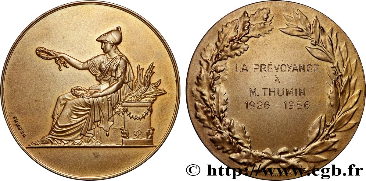 QUATRIÈME RÉPUBLIQUE Médaille, La Prévoyance TTB+/SUP