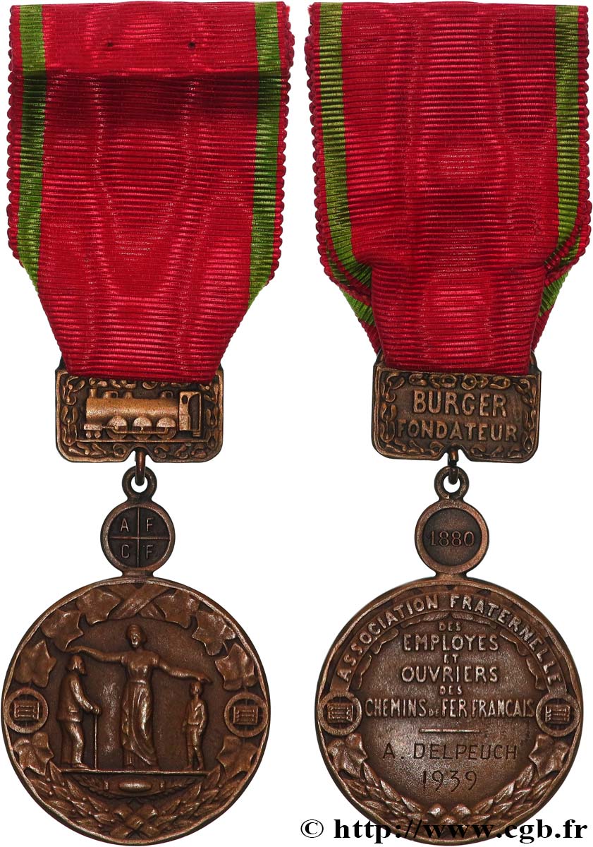 ASSURANCES Médaille, Secours mutuels, Chemins de fer français AU