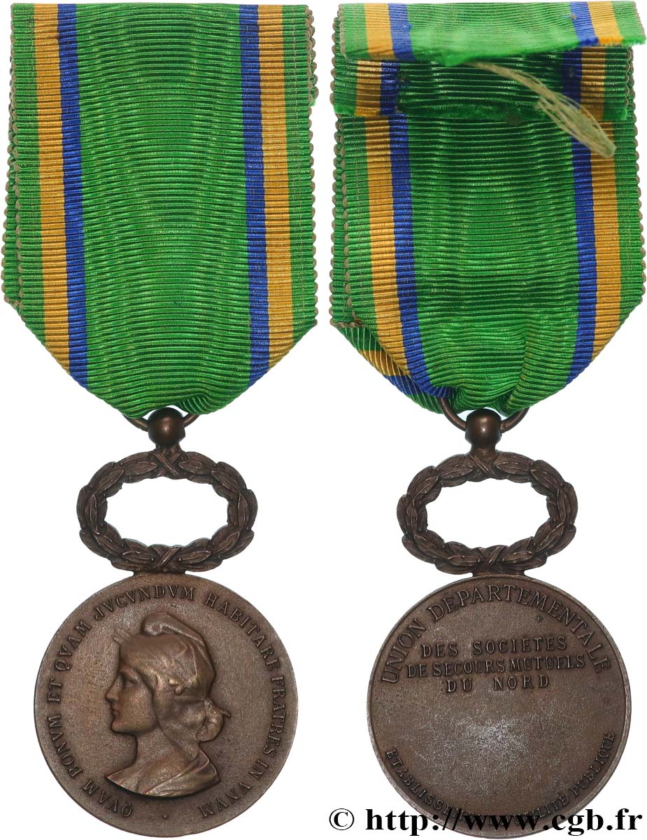 INSURANCES Médaille, Union départementale des sociétés de secours mutuels AU