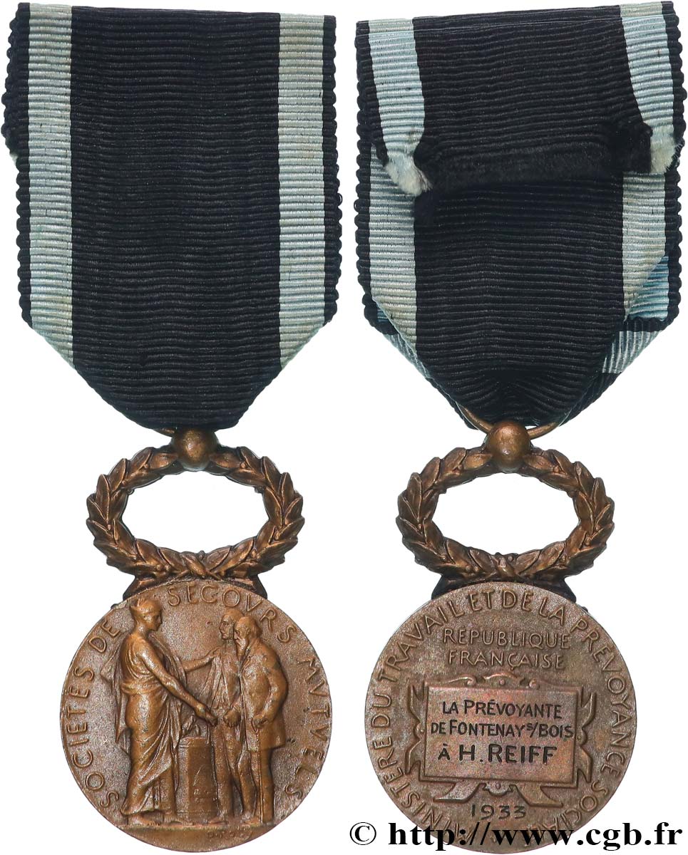 INSURANCES Médaille, Société de secours mutuels, La prévoyante AU