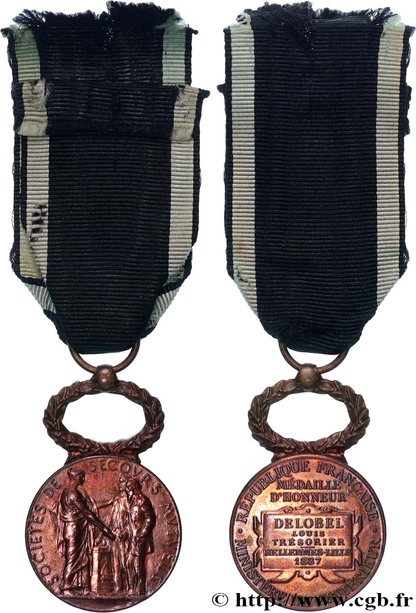 INSURANCES Médaille d’honneur, Société de secours mutuels XF