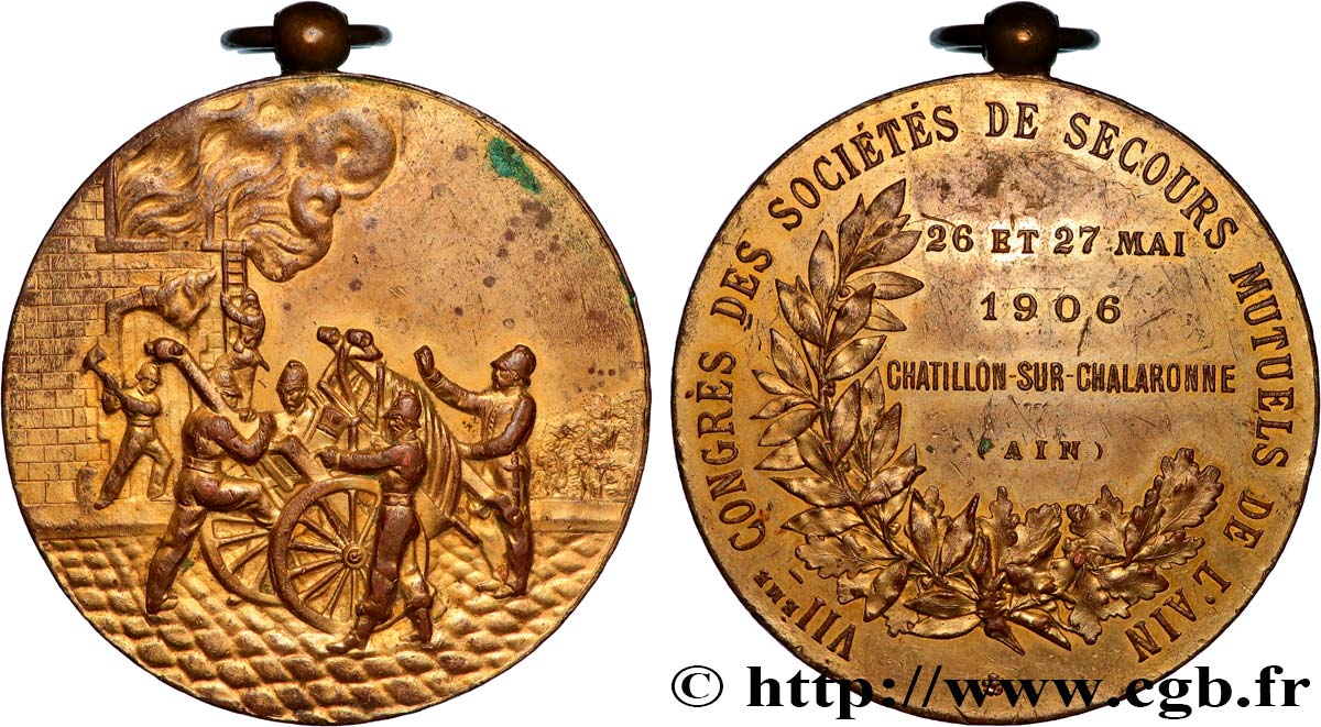 INSURANCES Médaille, 7e Congrès des sociétés de secours mutuels de l’Ain XF