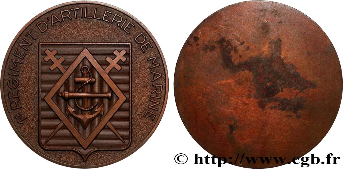 CINQUIÈME RÉPUBLIQUE Médaille, Régiment d’artillerie de Marine SUP/TTB+