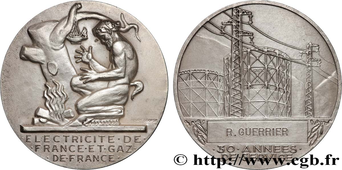 COMPANIES, INDUSTRIES AND MISCELLANEOUS TRADES Médaille de mérite EDF / GDF, 30 années AU