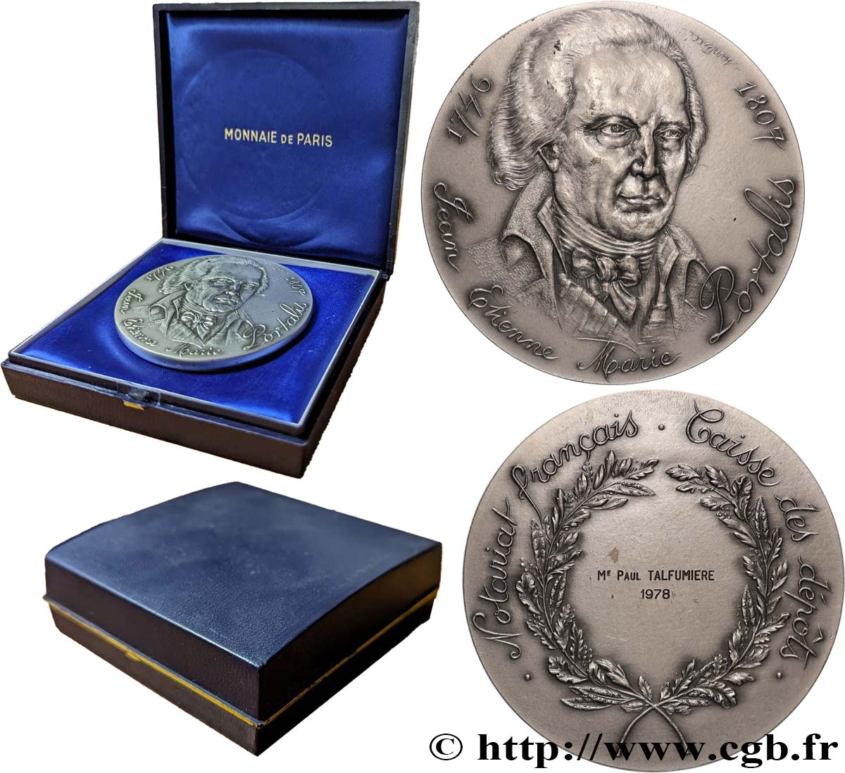 20TH CENTURY NOTARIES Médaille, Portalis, Caisse des dépôts AU
