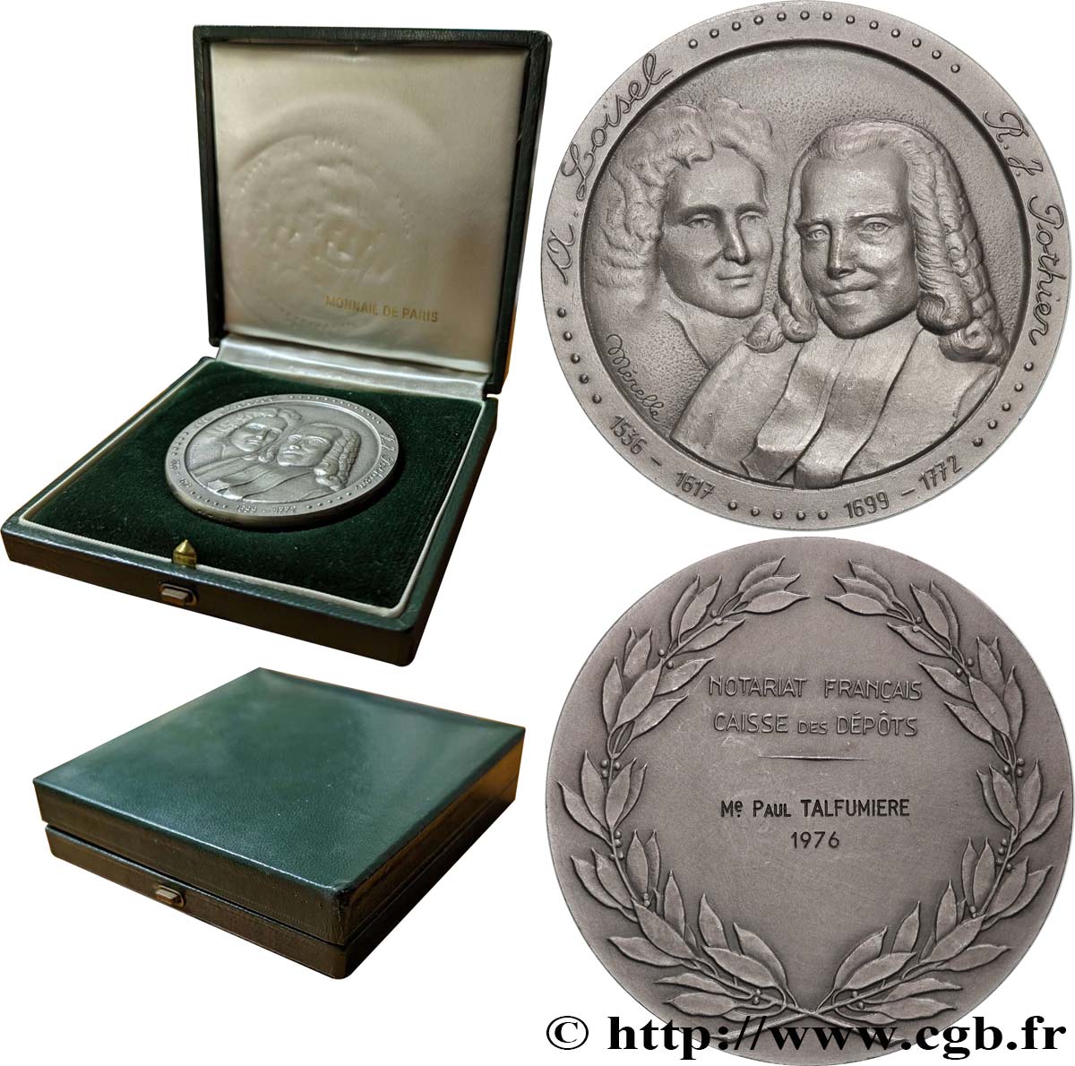 NOTAIRES DU XXe SIECLE Médaille, Loisel et Pothier, Caisse des dépôts AU