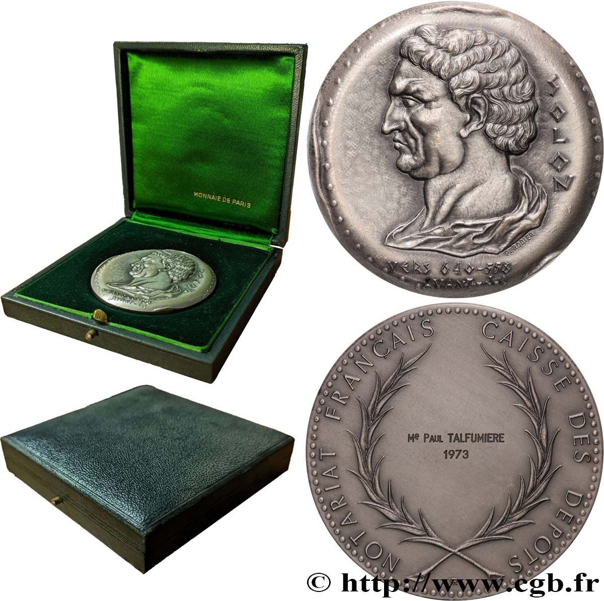20TH CENTURY NOTARIES Médaille, Solon, Notariat français AU/AU