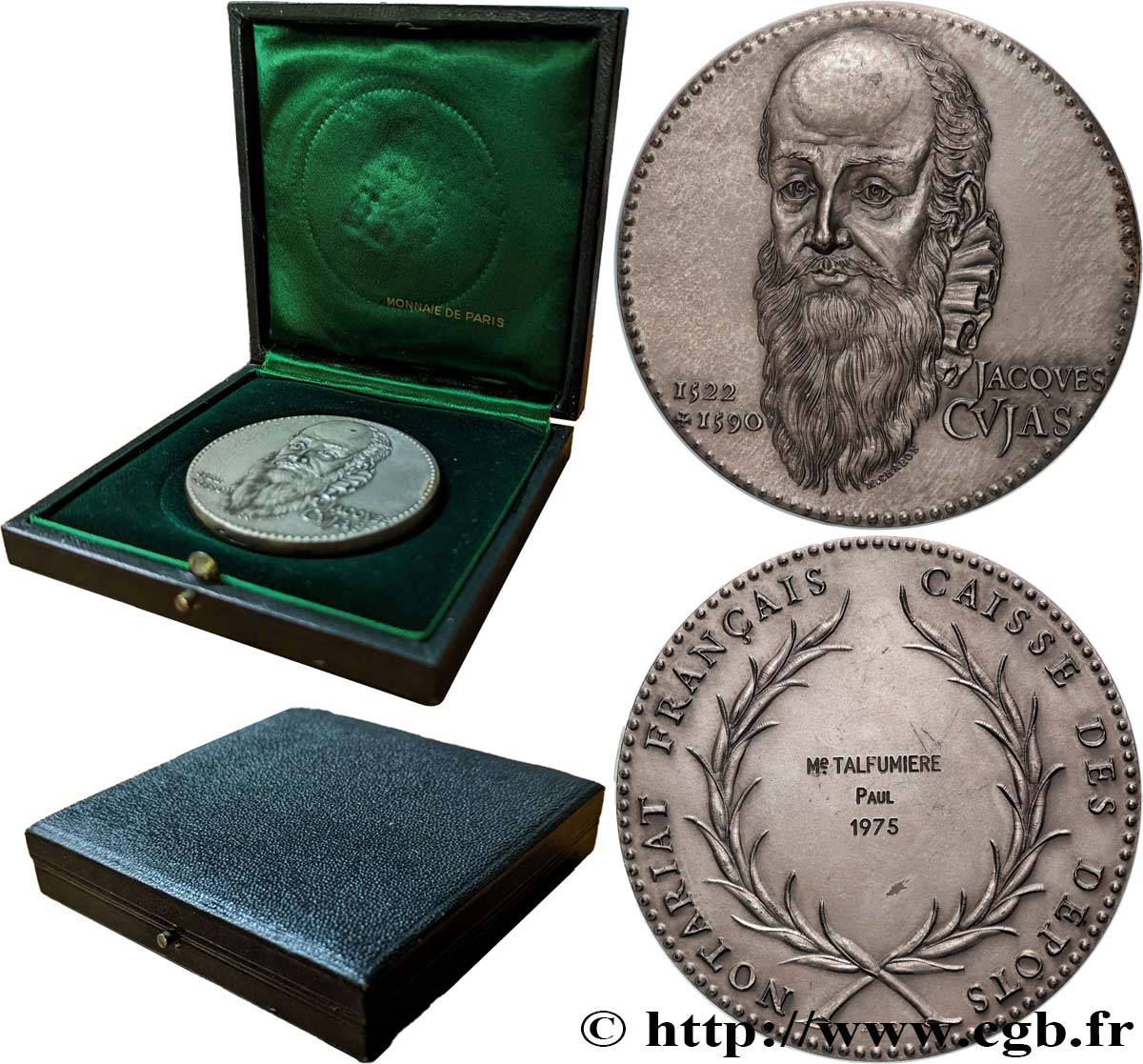 NOTAIRES DU XXe SIECLE Médaille, Jacques Cujas, Notariat français, Caisse des dépôts TTB+
