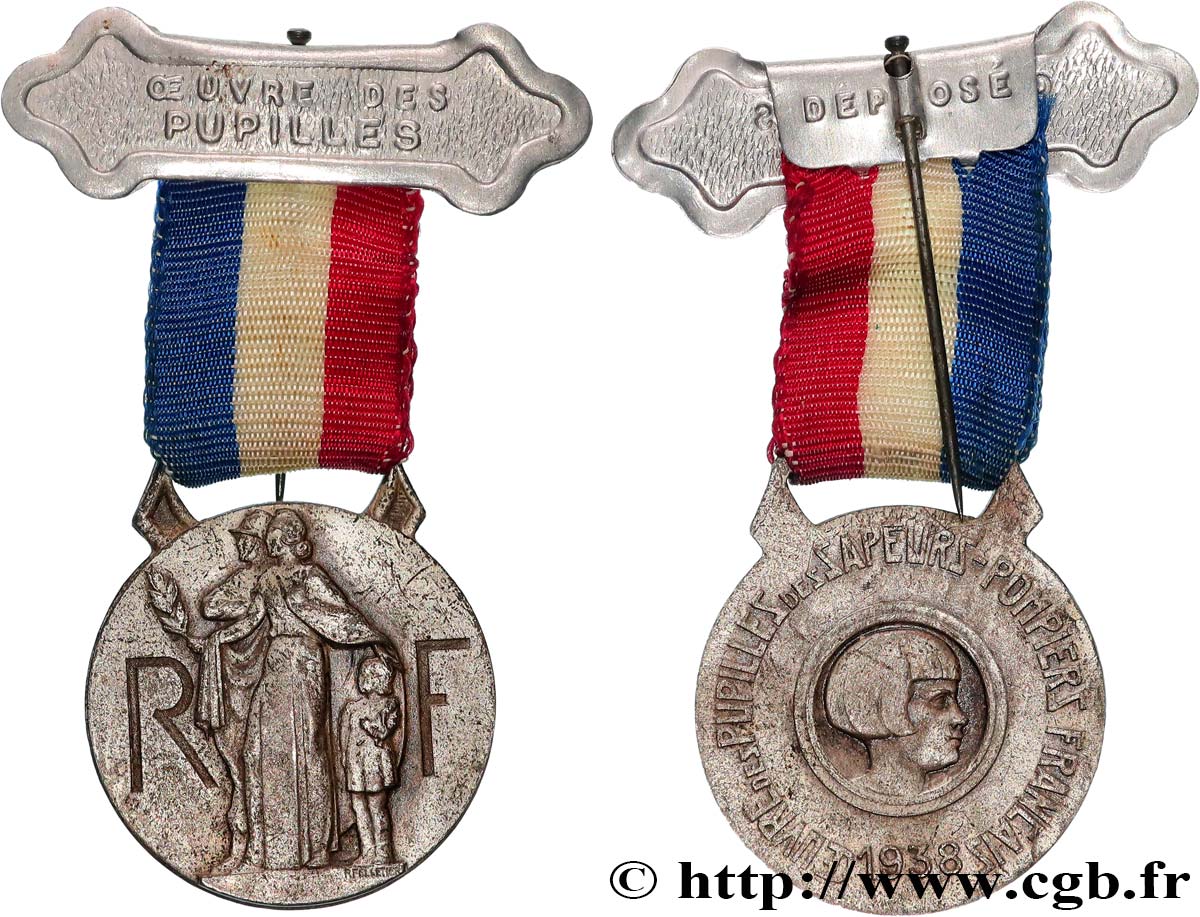 III REPUBLIC Médaille, Oeuvre des pupilles des sapeurs-pompiers XF