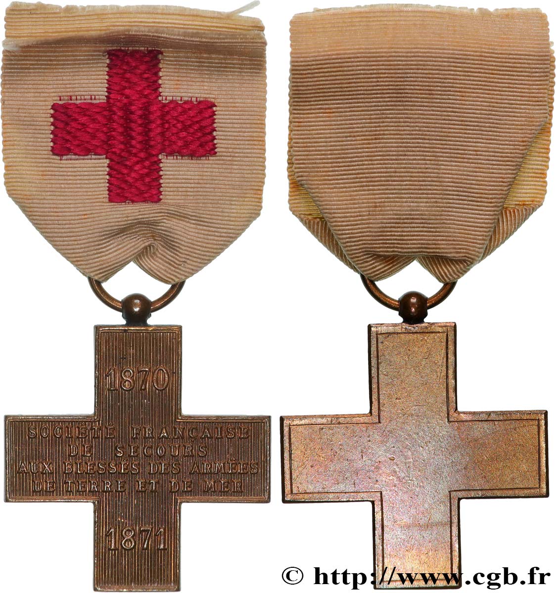 DRITTE FRANZOSISCHE REPUBLIK Médaille, Société française de secours aux blessés des armées de terre et de mer SS