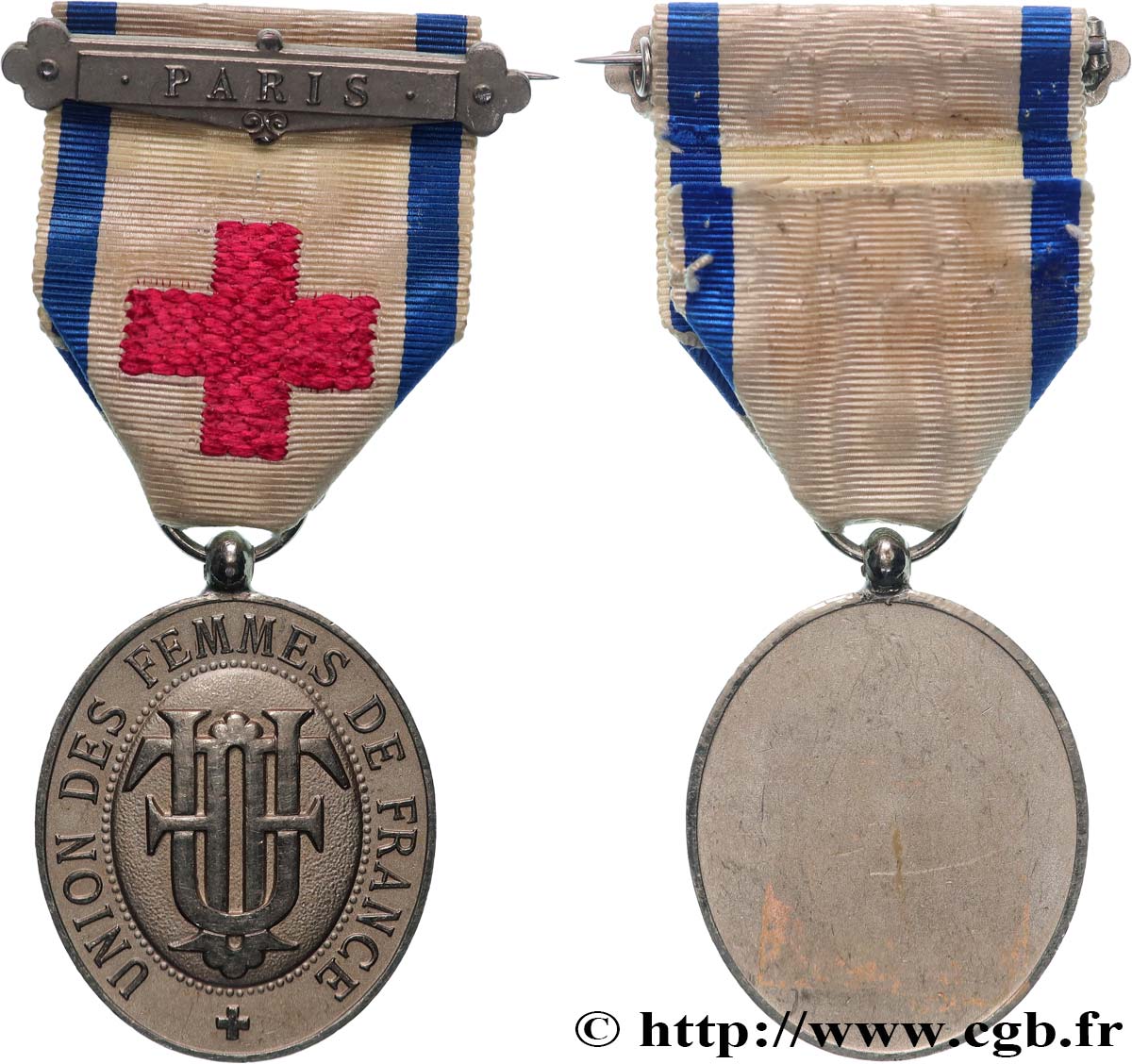 TROISIÈME RÉPUBLIQUE Médaille, Union des Femmes de France, Croix Rouge TTB+