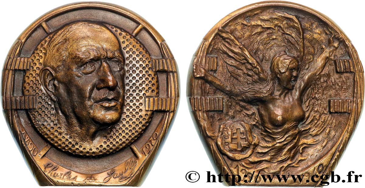 CINQUIÈME RÉPUBLIQUE Médaille, Charles de Gaulle TTB+