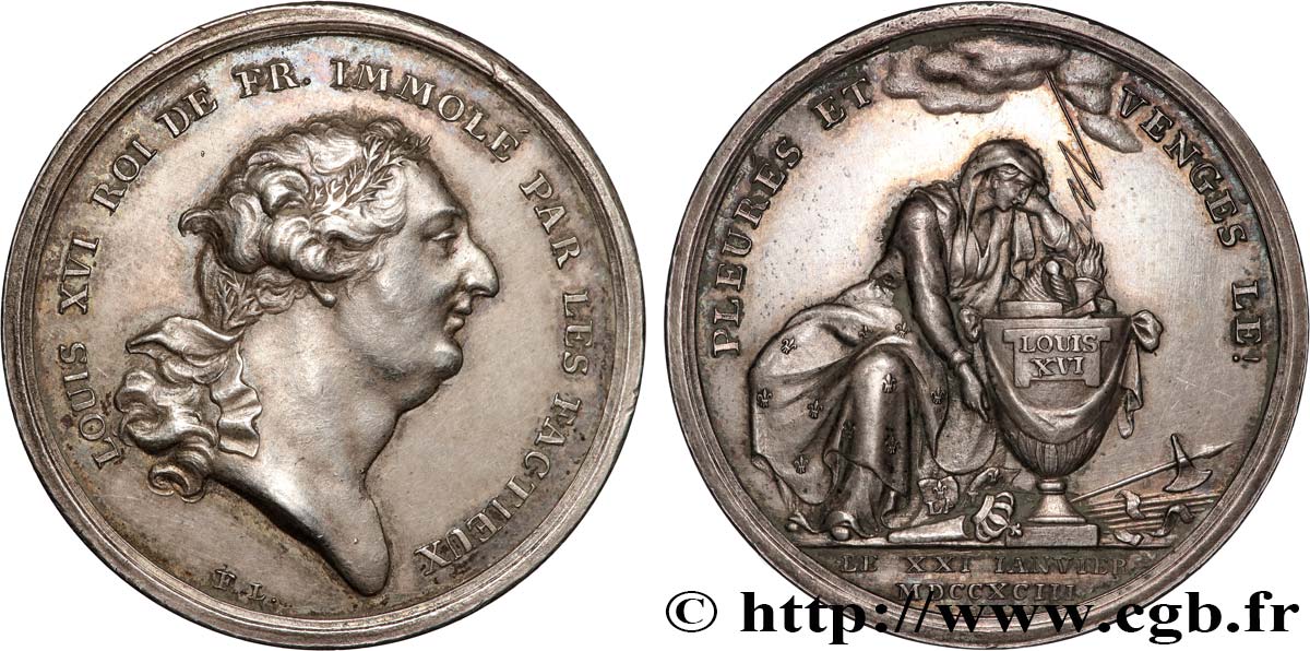 LOUIS XVI Médaille dénonçant la mort du roi le 21 janvier 1793 BB/q.SPL